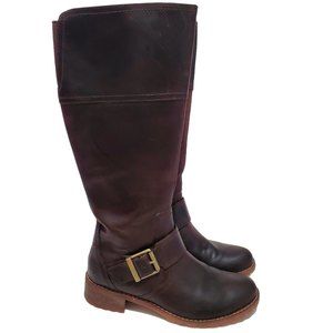Timberland Women's Size 6 Tall High Lined Waterproof Brown Leather Riding Boots